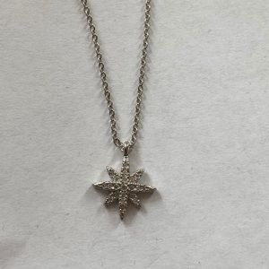 Silver crystal star necklace
